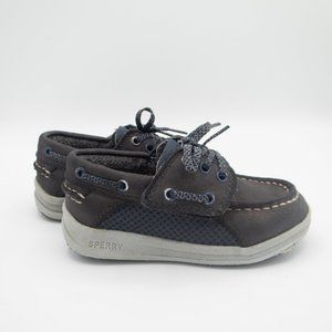 Sperry Top Sider Gamefish Jr. Grey & Blue Leather Boat Shoe